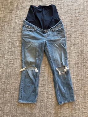 Abercrombie & Fitch Blue Distressed Maternity Jeans